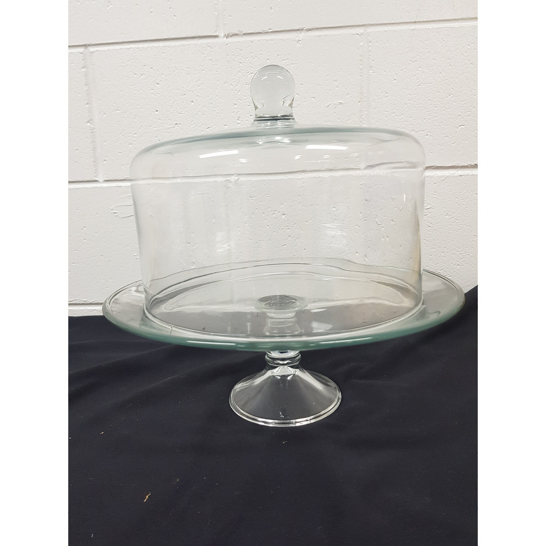 Cake Stand - Glass 33cm - With Dome image 0
